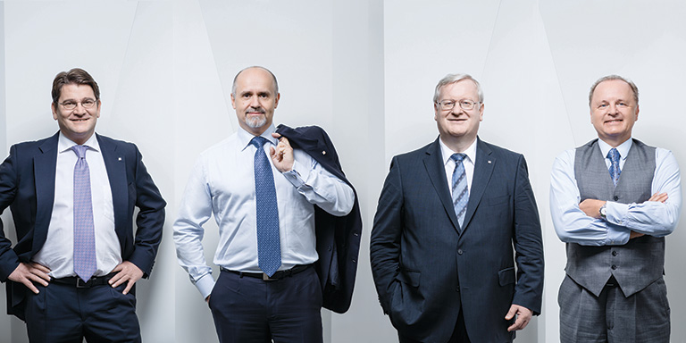Gruppenbild vom Vorstandsteam der VIG: Peter Höfinger, Peter Hagen, Martin Simhandl, Franz Fuchs (Foto, © Ian Ehm)